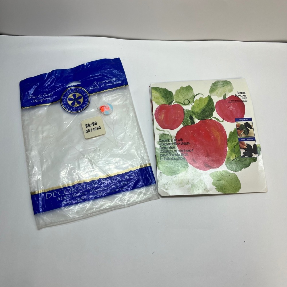 Plaid Decorator Blocks Apples Pommes‎ Stamping Kit 53205 Vintage 1995